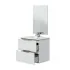 Mobile bagno sospeso 60 cm bianco e rovere con top e specchio Brillo