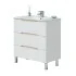 Mobile bagno da terra 80 cm bianco e rovere con top e specchio Brillo