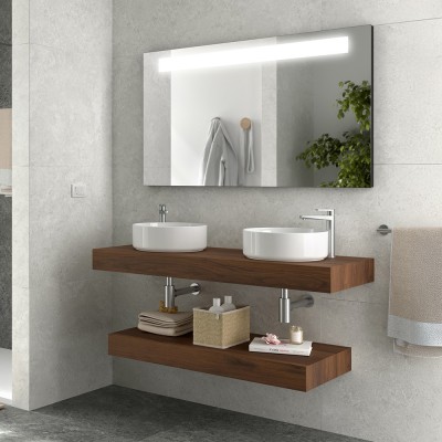 Mensolone per lavabo da 120 cm in legno MDF rovere bali Sumo
