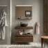 Foto ambientata Cassettiera sospesa per bagno 60 cm in legno MDF noce maya Sumo