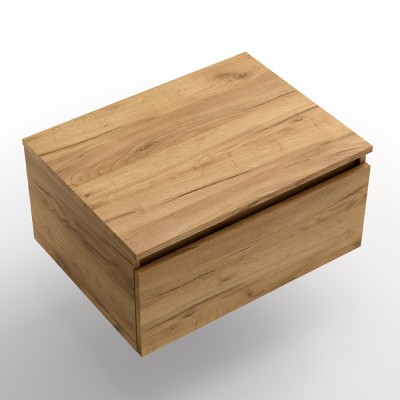 Cassettiera sospesa per bagno 60 cm in legno MDF 1 cassetto rovere africa Sumo