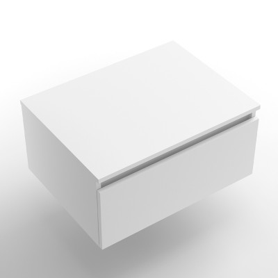 Base sospesa bagno 80 cm in legno MDF bianco opaco Sumo
