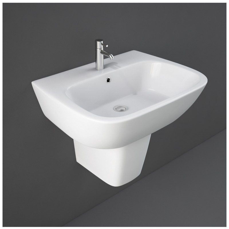 Lavabo con Semicolonna Rak Ceramiche Serie One Bianca Rak Ceramiche - 1 Lavabo con Semicolonna Rak Ceramiche Serie One Bianca
