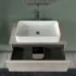 Mobile bagno sospeso 80 cm Master grigio effetto cemento per lavabo da appoggio