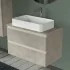 Mobile bagno sospeso 80 cm Master grigio effetto cemento per lavabo da appoggio