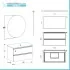 Mobile bagno sospeso 80 cm Master grigio effetto cemento per lavabo da appoggio
