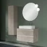 Mobile bagno sospeso 80 cm Master grigio effetto cemento per lavabo da appoggio
