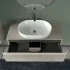 Arredo bagno sospeso 100 cm Master grigio effetto cemento con top e specchio