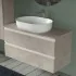 Arredo bagno sospeso 100 cm Master grigio effetto cemento con top e specchio
