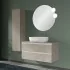 Arredo bagno sospeso 100 cm Master grigio effetto cemento con top e specchio