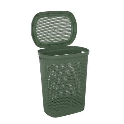 Coperchio Portabiancheria con in plastica verde salvia 58 lt Kamala
