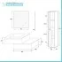 Mobile bagno sospeso 90 rovere bianco con 2 cassetti e pensile Nadia