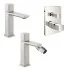 Set di rubinetti lavabo bidet e doccia in ottone color nichel Lotus