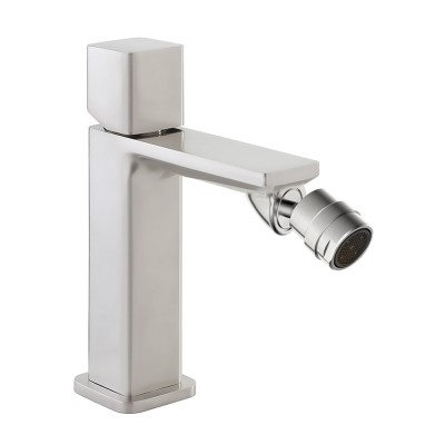 Rubinetto bidet in ottone color nichel spazzolato con piletta Lotus