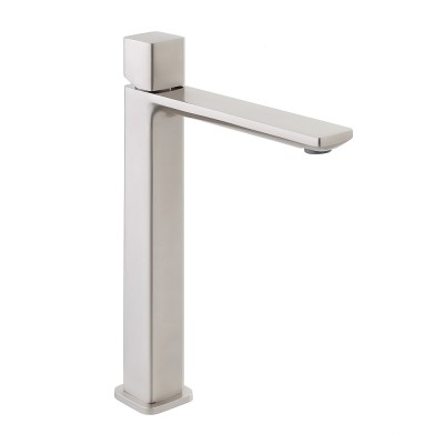 Miscelatore lavabo alto color nichel spazzolato con piletta Lotus