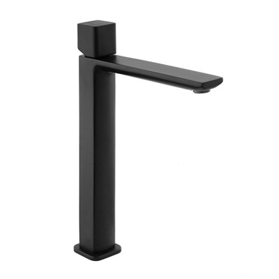 Miscelatore lavabo alto nero opaco con piletta Lotus