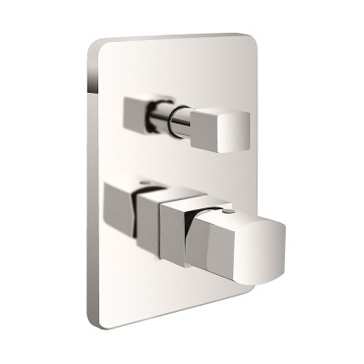 Miscelatore doccia a incasso con deviatore a 2 vie in colore nichel spazzolato serie Lotus