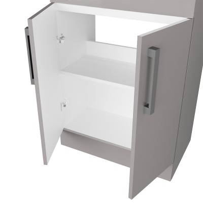Interno mobiletto bagno da terra 60 cm salvaspazio grigio 2 ante Poket