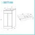 Scheda tecnica Mobile bagno da terra 60 cm salvaspazio grigio 2 ante Poket