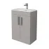 Mobiletto bagno da terra 60 cm salvaspazio grigio 2 ante Poket