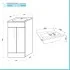 Scheda tecnica Mobiletto bagno da terra 40 cm salvaspazio bianco 2 ante Poket