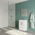 Foto ambientata Mobile bagno da terra 60 cm salvaspazio bianco 2 ante Poket