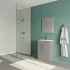 Foto ambientata Mobile bagno da terra 60 cm salvaspazio grigio 2 ante Poket