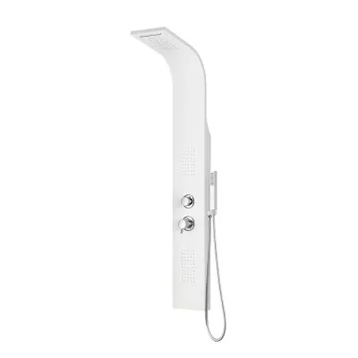 Colonna doccia idromassaggio in alluminio bianco opaco con 4 getti