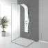 Pannello doccia idromassaggio in alluminio bianco opaco con 4 getti