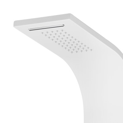 Soffione della Colonna doccia idromassaggio in alluminio bianco opaco con 4 getti