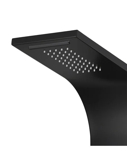 Panneau De Douche Noir - Paroi De Douche En Acier Inoxydable - Indépendant 140x20 Cm