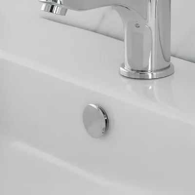 Tappo copri foro cromo per troppo pieno lavabi e bidet da 24 o 28 mm