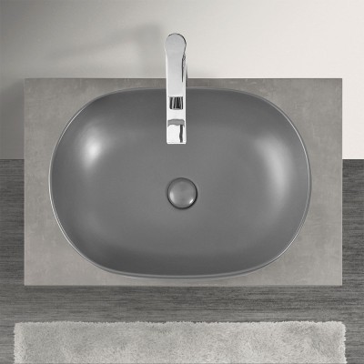 Foto su lavabo Piletta di scarico clic clac grigio opaca con e senza troppopieno