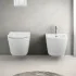 Wc sospeso Rimless serie Tokyo in ceramica bianco lucido 