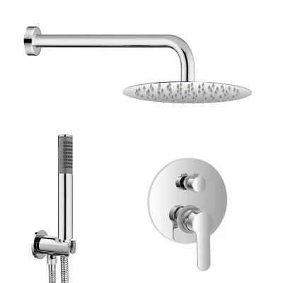 Set doccia a incasso cromato con soffione 20 cm e kit doccino Zoe