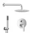 Set doccia a incasso cromato con soffione 20 cm e kit doccino Zoe