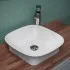 Lavabo da appoggio 40x40 quadrato in ceramica bianco lucido