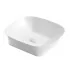 Lavabo da appoggio 40x40 quadrato in ceramica bianco lucido