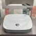 Lavabo da appoggio 50x50 quadrato in ceramica bianco lucido