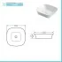 Lavabo da appoggio 50x50 quadrato in ceramica bianco lucido