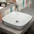 Lavabo da appoggio 50x50 quadrato in ceramica bianco lucido