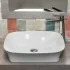 Lavabo da appoggio 50x50 quadrato in ceramica bianco lucido