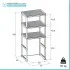 Scheda tecnica Scaffale sopra lavatrice bianco con 3 ripiani in kit di montaggio