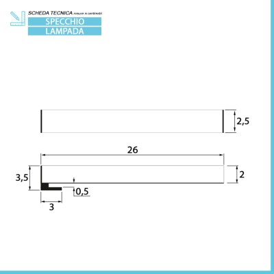 Scheda tecnica Lampada LED 26 cm cromo per specchio a filo luce naturale 4000K