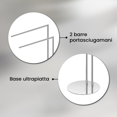 Informazioni Piantana portasciugamani da appoggio in acciaio cromato Style