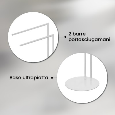 Informazioni Piantana portasciugamani da appoggio in acciaio bianco opaco Style