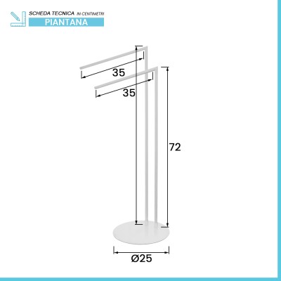 Scheda tecnica Piantana portasciugamani da appoggio in acciaio bianco opaco Style