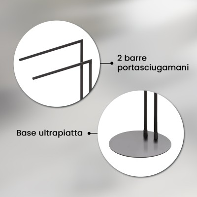 Informazioni Piantana portasciugamani da appoggio in acciaio nero opaco Style
