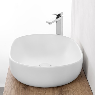 Lavamani da appoggio ovale 60x41 cm bianco opaco Tokyo