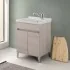 Mobile lavatoio 60x50 rovere chiaro Way con vasca in ceramica Dolomite